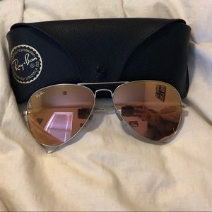 Silver Copper Flash Aviator Authentic Ray Ban